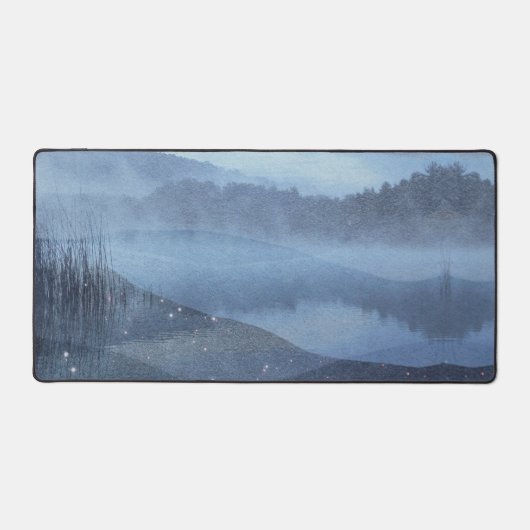 Bosbergen Mist Blauw Meer Bureaumat (Voorkant)