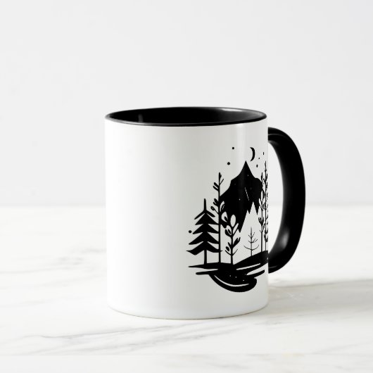 Bosbergen Silhouet Mok (Voorkant rechts)
