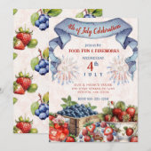 Bosbes Aardbei Old Fashioned BBQ 4 juli Kaart (Voorkant / Achterkant)