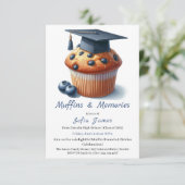 Bosbes Afstudeer Cupcake Brunch Feest Kaart (Staand voorkant)