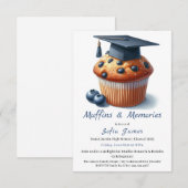 Bosbes Afstudeer Cupcake Brunch Feest Kaart (Voorkant / Achterkant)