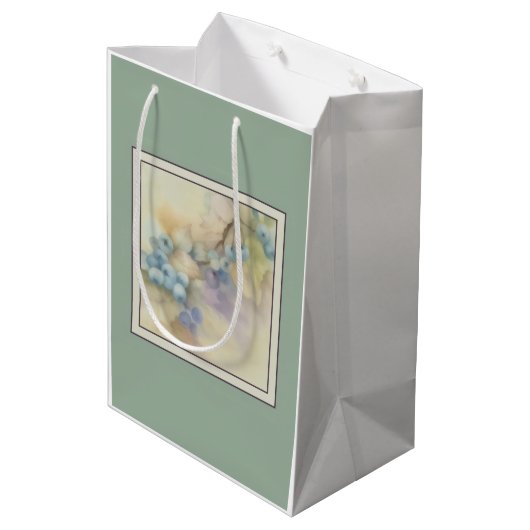 Bosbes-aquarel cadeaubijlage — Garden Sage Medium Cadeauzakje (Achterkant Gekanteld)