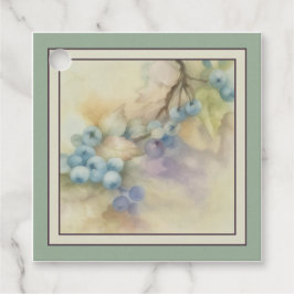 Bosbes Aquarel Favor Tag — Garden Sage Bedankjes Labels