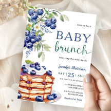 Bosbes Baby Brunch Jongens Baby Shower Uitnodiging