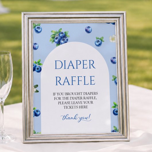 Bosbes Baby Shower Luier Raffle Poster