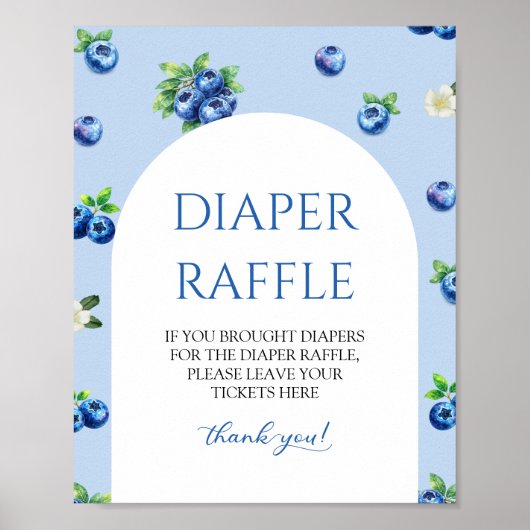 Bosbes Baby Shower Luier Raffle Poster (Voorkant)
