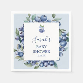 Bosbes baby shower servetten
