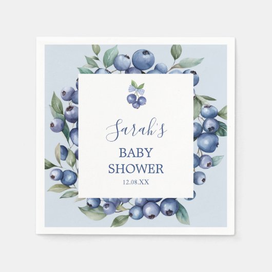 Bosbes baby shower servetten (Voorkant)