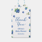 Bosbes babyshower dank je wel cadeaulabel (Voorkant)