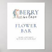 Bosbes Bes Bloem Bar Bruiloft Borrel Bord Poster (Voorkant)
