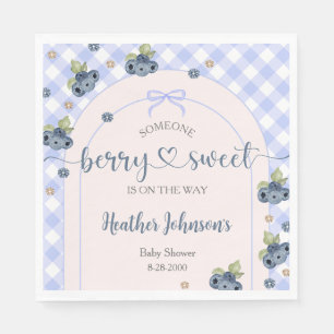 Bosbes Bes Zoete Kleine Jongen Baby Shower Servet