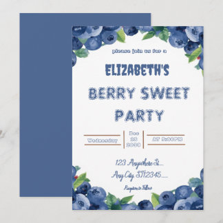 Bosbes Bes Zoete verjaardagsfeest Uitnodiging