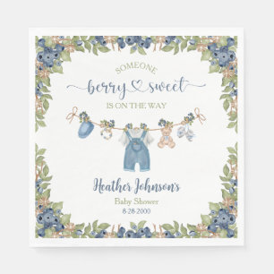 Bosbes Bes Zoete Waslijn Baby Shower Servet