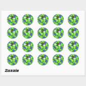 Bosbes Bij Ronde Sticker (Vel)