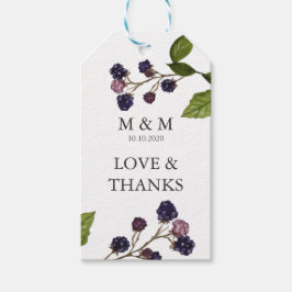 bosbes | Bruiloft Monogram Bedankt Favor Cadeaulabel