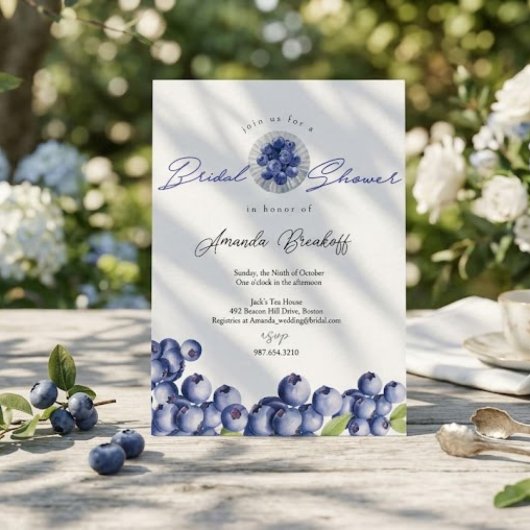 Bosbes Bruiloftsfeest met Zoete Bessen Kaart