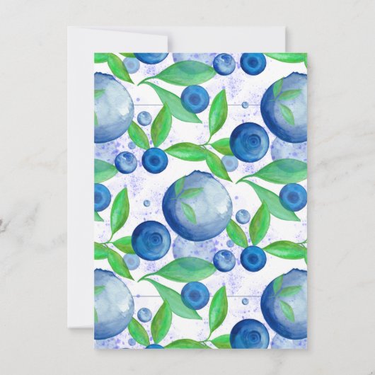 Bosbes Chic | Klassieke Blauwe Groene Bruisende Br Kaart (Achterkant)