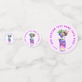 Bosbes Cocktailfeest Confetti met Aangepaste Tekst (Achterkanten)