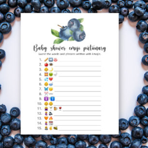 Bosbes - emoji pictionary spel voor babyshower