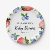 Bosbes en aardbei Baby shower Papieren Bordje (Voorkant)