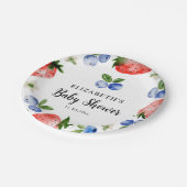 Bosbes en aardbei Baby shower Papieren Bordje (Gekanteld)