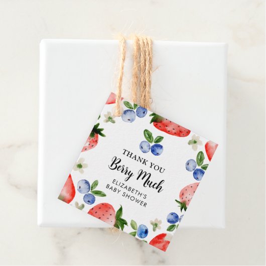 Bosbes en aardbei Dank u Bedankjes Labels (In situ)