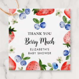 Bosbes en aardbei Dank u Bedankjes Labels