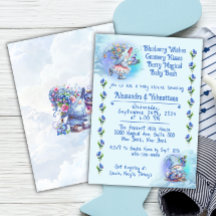 Bosbes en Kabouters Baby Shower Uitnodiging