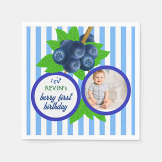 Bosbes Fruitfeest Bes Eerste Verjaardag Servet