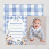 Bosbes Gingham Tijdscapsule Notitie Bericht Kaart (Voorkant / Achterkant)