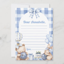 Bosbes Gingham Tijdscapsule Notitie Bericht