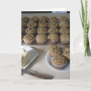 Bosbes Havermout Muffins Feestdagen Kaart