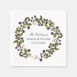 bosbes | herfst krans bruiloft gepersonaliseerd servet