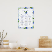 Bosbes Jongen 1e Jaar Mijlpaal Poster (Keuken)