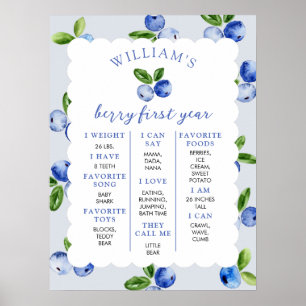 Bosbes Jongen 1e Jaar Mijlpaal Poster