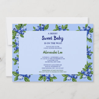 Bosbes Jongen Baby Shower Uitnodiging