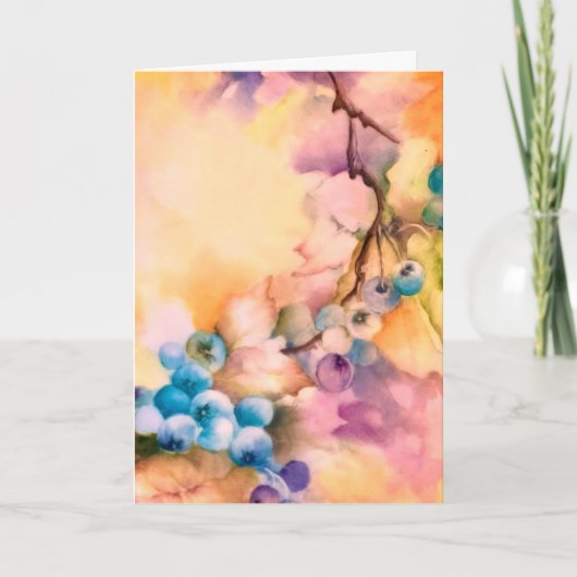 Bosbes Kunst Blank Kaart — Cottage Botanisch (Voorkant)