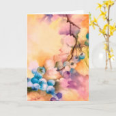Bosbes Kunst Blank Kaart — Cottage Botanisch (Gele Bloem)