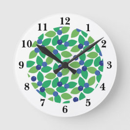 Bosbes Modern Elegant Patroon Groen Paars Ronde Klok