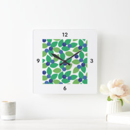 Bosbes Moderne Elegante Patroon Groen Paars. Vierkante Klok