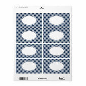 Bosbes Navy Gingham Keuken Gift Tag Labels (Full Sheet)