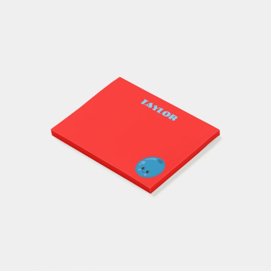 Bosbes op een rode achtergrond post-it® notes (Schuin)