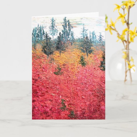 Bosbes & Pijnboom Kaart (Gele Bloem)