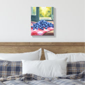 Bosbes Plukken | Fruit Waterverf Bosbessen Canvas Afdruk (Insitu (Slaapkamer))