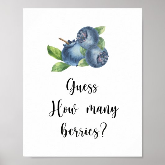 Bosbes - raad hoeveel bessen poster (Voorkant)