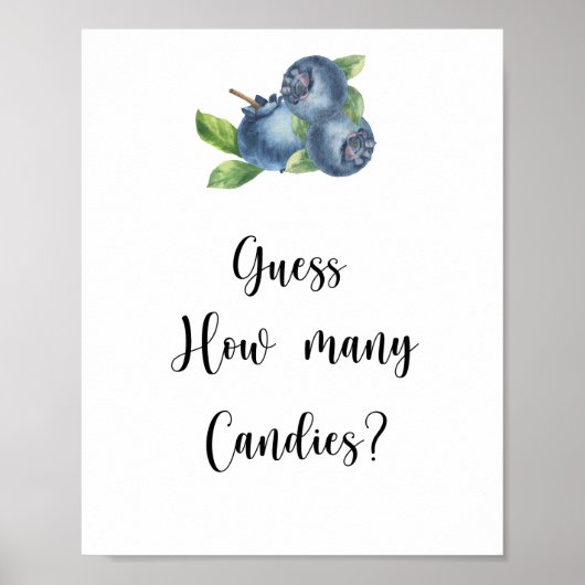 Bosbes - raad hoeveel snoepjes Poster (Voorkant)
