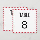 Bosbes Roze Carnaval Strepen Tafel Nummerkaart Kaart (Voorkant / Achterkant)