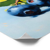 Bosbes stilleven schilderij abstracte fruitkunst poster (Hoek)