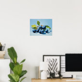 Bosbes stilleven schilderij abstracte fruitkunst poster (Thuiskantoor)