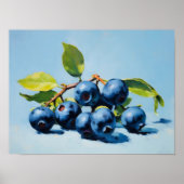 Bosbes stilleven schilderij abstracte fruitkunst poster (Voorkant)